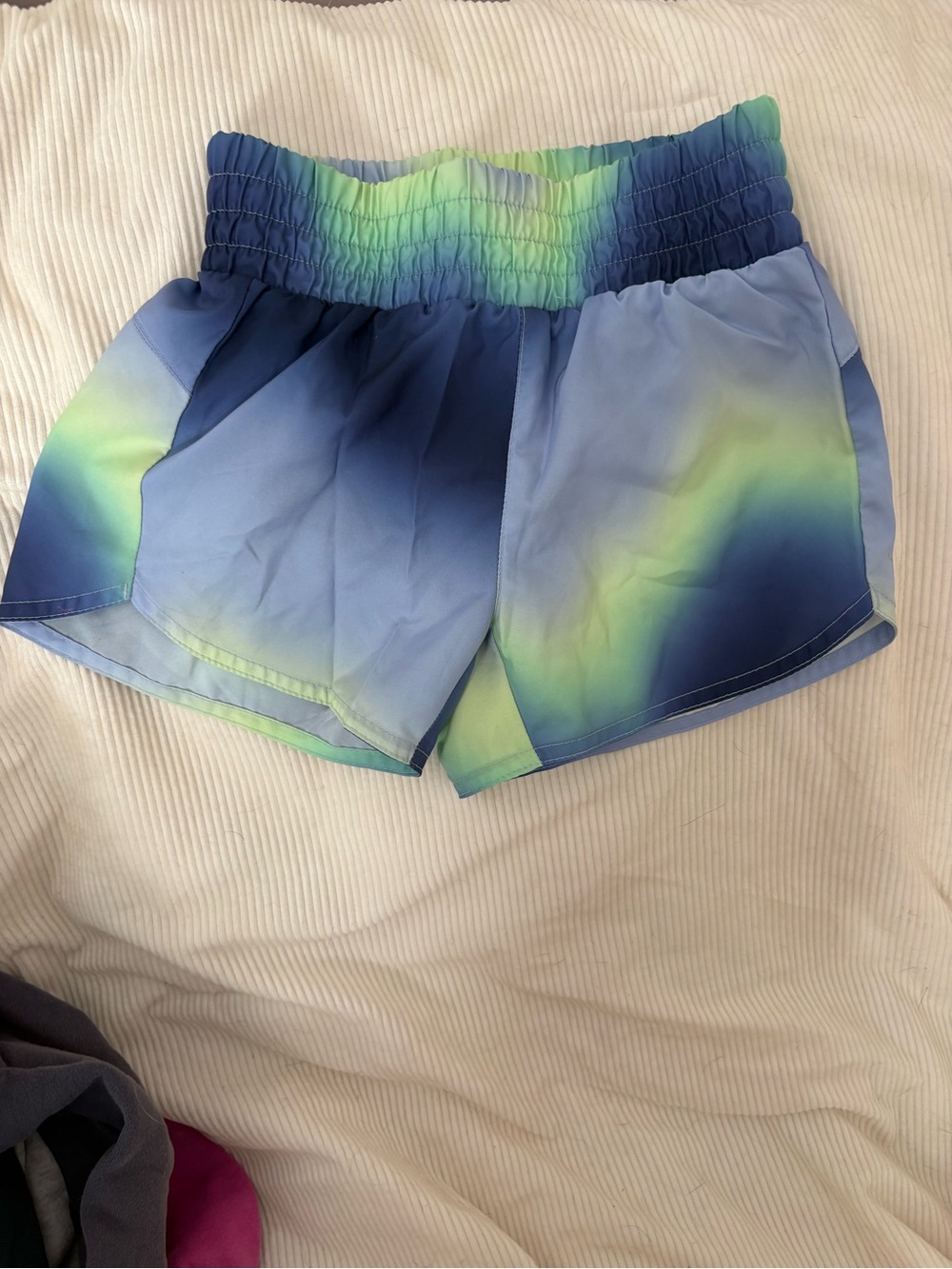 Gradient Blue-Green Athletic Shorts